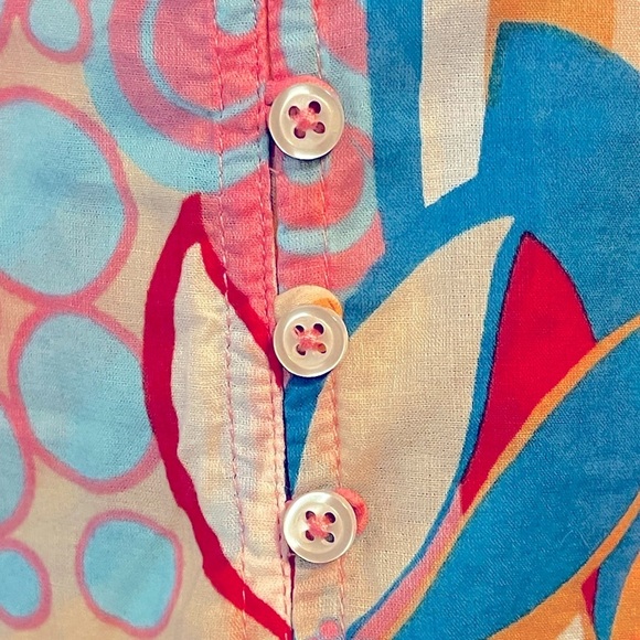 TALBOTS PINK 100% COTTON FLORAL SLEEVELESS TOP SZ S - Picture 5 of 5